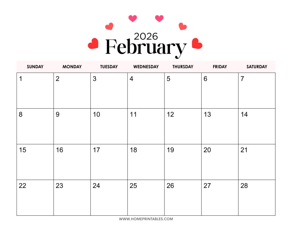 February 2026 calendar